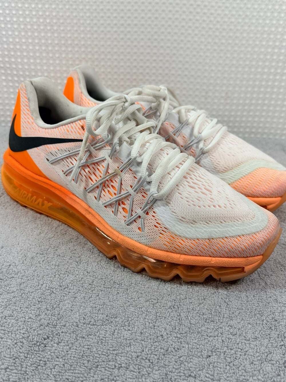 Nike Air Max 2015 White Bright Citrus Orange Size 9